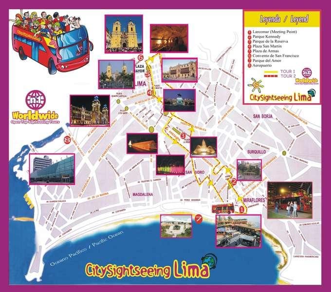 bản đồ du lịch của Lima peru