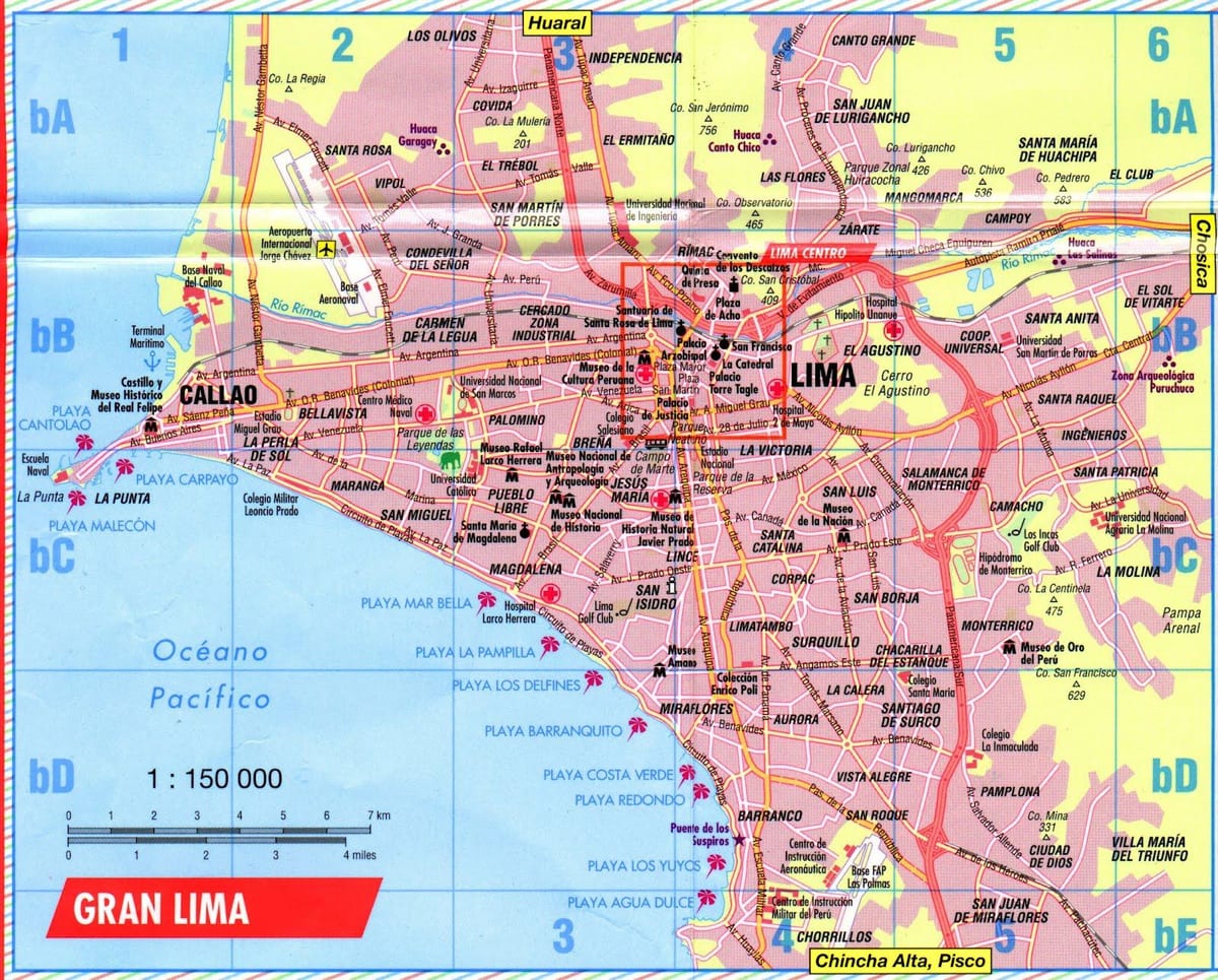 Bản đồ của Lima hấp dẫn