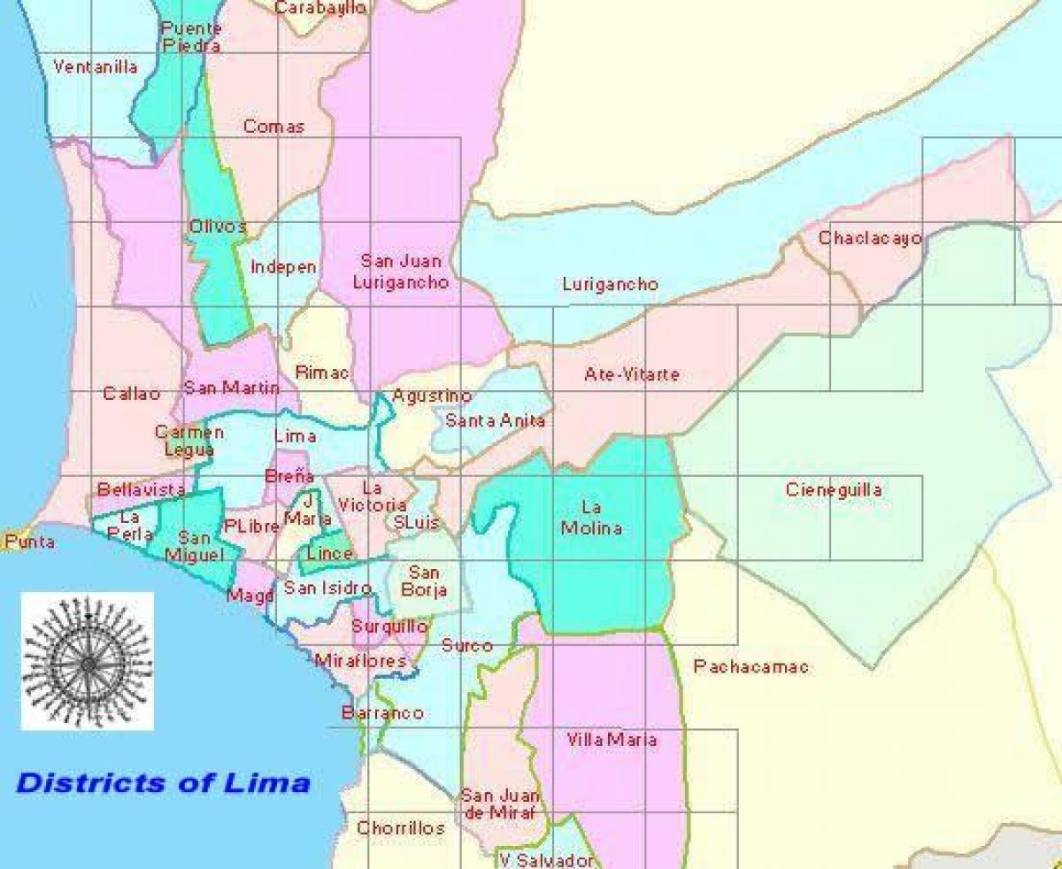 bản đồ của Lima peru huyện