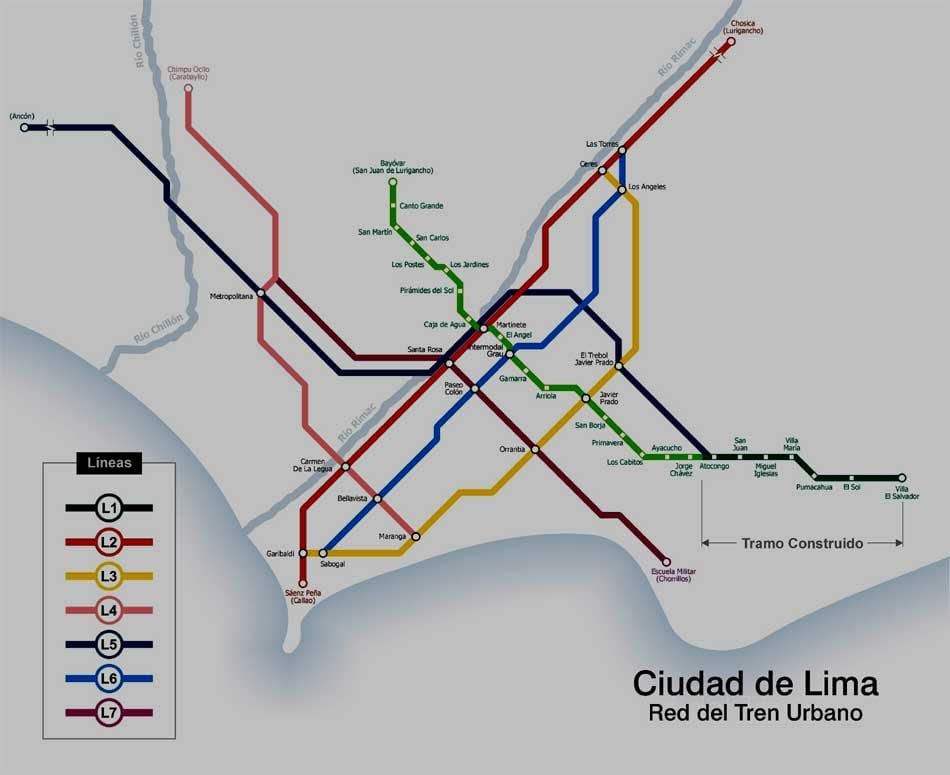 Lima peru tàu điện ngầm bản đồ